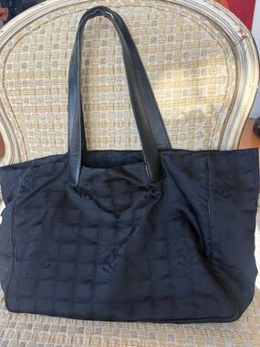 Chanel Travel Line Tote Black Nylon